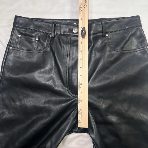 7 FOR ALL MANKIND PANTS Women Size L Black Faux Leather 5-Pocket Classic NEW NWT - Picture 7 of 16